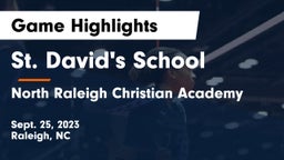 St. David's School vs North Raleigh Christian Academy  Game Highlights - Sept. 25, 2023
