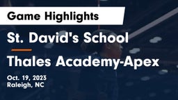 St. David's School vs Thales Academy-Apex Game Highlights - Oct. 19, 2023