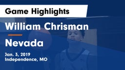 William Chrisman  vs Nevada  Game Highlights - Jan. 3, 2019