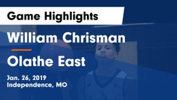 William Chrisman  vs Olathe East  Game Highlights - Jan. 26, 2019