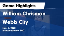 William Chrisman  vs Webb City  Game Highlights - Jan. 9, 2020