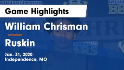 William Chrisman  vs Ruskin  Game Highlights - Jan. 31, 2020