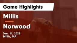 Millis  vs Norwood  Game Highlights - Jan. 11, 2022