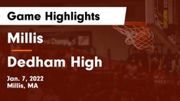 Millis  vs Dedham High Game Highlights - Jan. 7, 2022