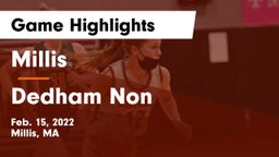 Millis  vs Dedham Non Game Highlights - Feb. 15, 2022