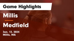 Millis  vs Medfield  Game Highlights - Jan. 12, 2024