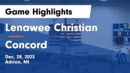 Lenawee Christian  vs Concord  Game Highlights - Dec. 28, 2023