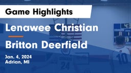 Lenawee Christian  vs Britton Deerfield Game Highlights - Jan. 4, 2024