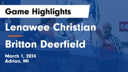 Lenawee Christian  vs Britton Deerfield Game Highlights - March 1, 2024