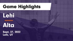 Lehi  vs Alta  Game Highlights - Sept. 27, 2022