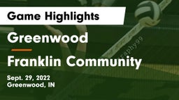 Greenwood  vs Franklin Community  Game Highlights - Sept. 29, 2022