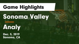 Sonoma Valley  vs Analy  Game Highlights - Dec. 5, 2019