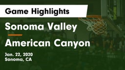 Sonoma Valley  vs American Canyon  Game Highlights - Jan. 22, 2020