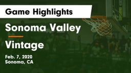 Sonoma Valley  vs Vintage  Game Highlights - Feb. 7, 2020