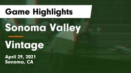 Sonoma Valley  vs Vintage  Game Highlights - April 29, 2021