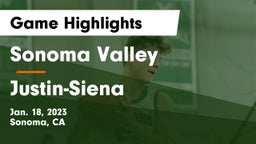 Sonoma Valley  vs Justin-Siena  Game Highlights - Jan. 18, 2023