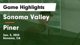 Sonoma Valley  vs Piner Game Highlights - Jan. 5, 2024