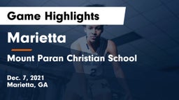 Marietta  vs Mount Paran Christian School Game Highlights - Dec. 7, 2021