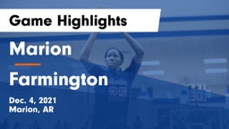 Marion  vs Farmington  Game Highlights - Dec. 4, 2021