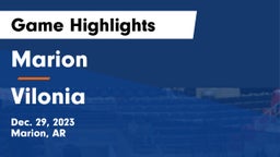 Marion  vs Vilonia  Game Highlights - Dec. 29, 2023