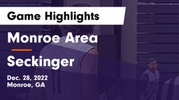 Monroe Area  vs Seckinger Game Highlights - Dec. 28, 2022