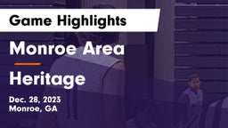 Monroe Area  vs Heritage  Game Highlights - Dec. 28, 2023
