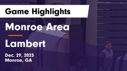 Monroe Area  vs Lambert  Game Highlights - Dec. 29, 2023