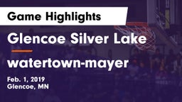 Glencoe Silver Lake  vs watertown-mayer Game Highlights - Feb. 1, 2019