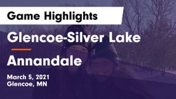 Glencoe-Silver Lake  vs Annandale  Game Highlights - March 5, 2021