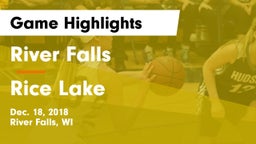 River Falls  vs Rice Lake  Game Highlights - Dec. 18, 2018