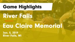River Falls  vs Eau Claire Memorial  Game Highlights - Jan. 5, 2019