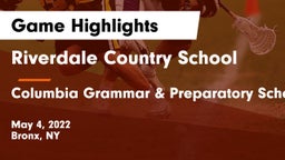 Riverdale Country School vs Columbia Grammar & Preparatory School Game Highlights - May 4, 2022
