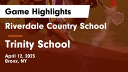 Riverdale Country School vs Trinity School Game Highlights - April 12, 2023