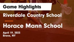 Riverdale Country School vs Horace Mann School Game Highlights - April 19, 2023