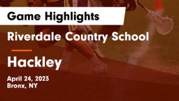 Riverdale Country School vs Hackley  Game Highlights - April 24, 2023