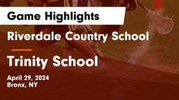 Riverdale Country School vs Trinity School Game Highlights - April 29, 2024