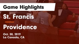 St. Francis  vs Providence  Game Highlights - Oct. 30, 2019