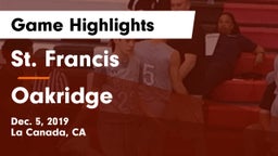 St. Francis  vs Oakridge Game Highlights - Dec. 5, 2019