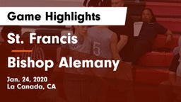 St. Francis  vs Bishop Alemany  Game Highlights - Jan. 24, 2020