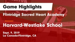 Flintridge Sacred Heart Academy vs Harvard-Westlake School Game Highlights - Sept. 9, 2019