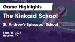 The Kinkaid School vs St. Andrew's Episcopal School Game Highlights - Sept. 23, 2023