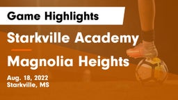 Starkville Academy  vs Magnolia Heights  Game Highlights - Aug. 18, 2022