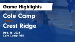Cole Camp  vs Crest Ridge  Game Highlights - Dec. 16, 2021