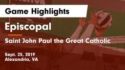 Episcopal  vs Saint John Paul the Great Catholic Game Highlights - Sept. 25, 2019