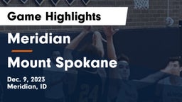 Meridian  vs Mount Spokane Game Highlights - Dec. 9, 2023