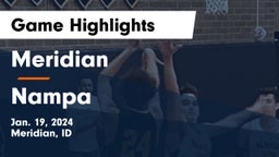 Meridian  vs Nampa  Game Highlights - Jan. 19, 2024
