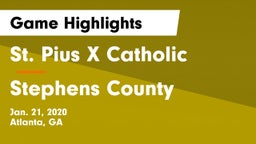 St. Pius X Catholic  vs Stephens County  Game Highlights - Jan. 21, 2020