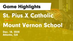St. Pius X Catholic  vs Mount Vernon School Game Highlights - Dec. 18, 2020