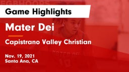 Mater Dei  vs Capistrano Valley Christian  Game Highlights - Nov. 19, 2021