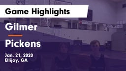 Gilmer  vs Pickens  Game Highlights - Jan. 21, 2020
